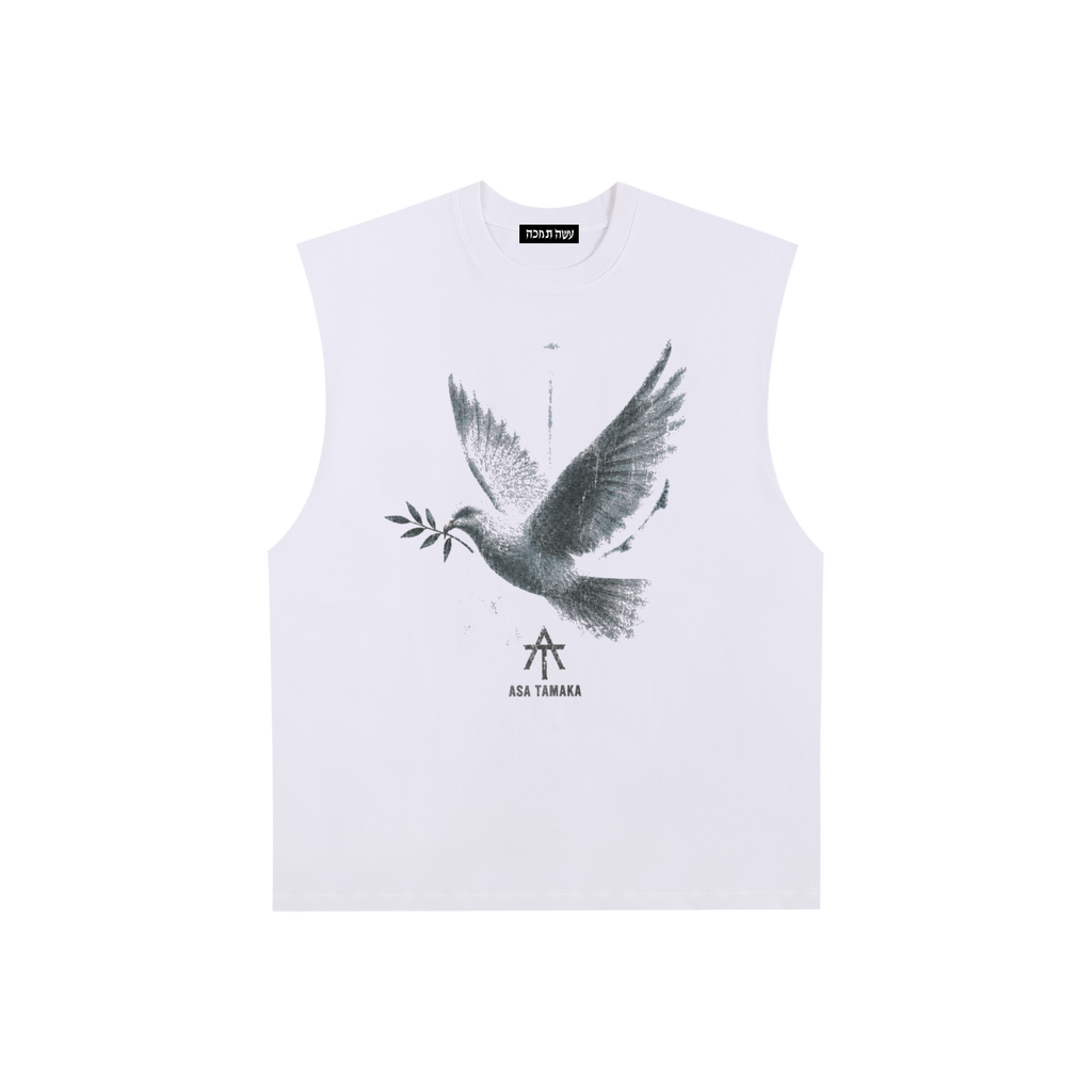 Raw Edge Tank Top - Peace Dove