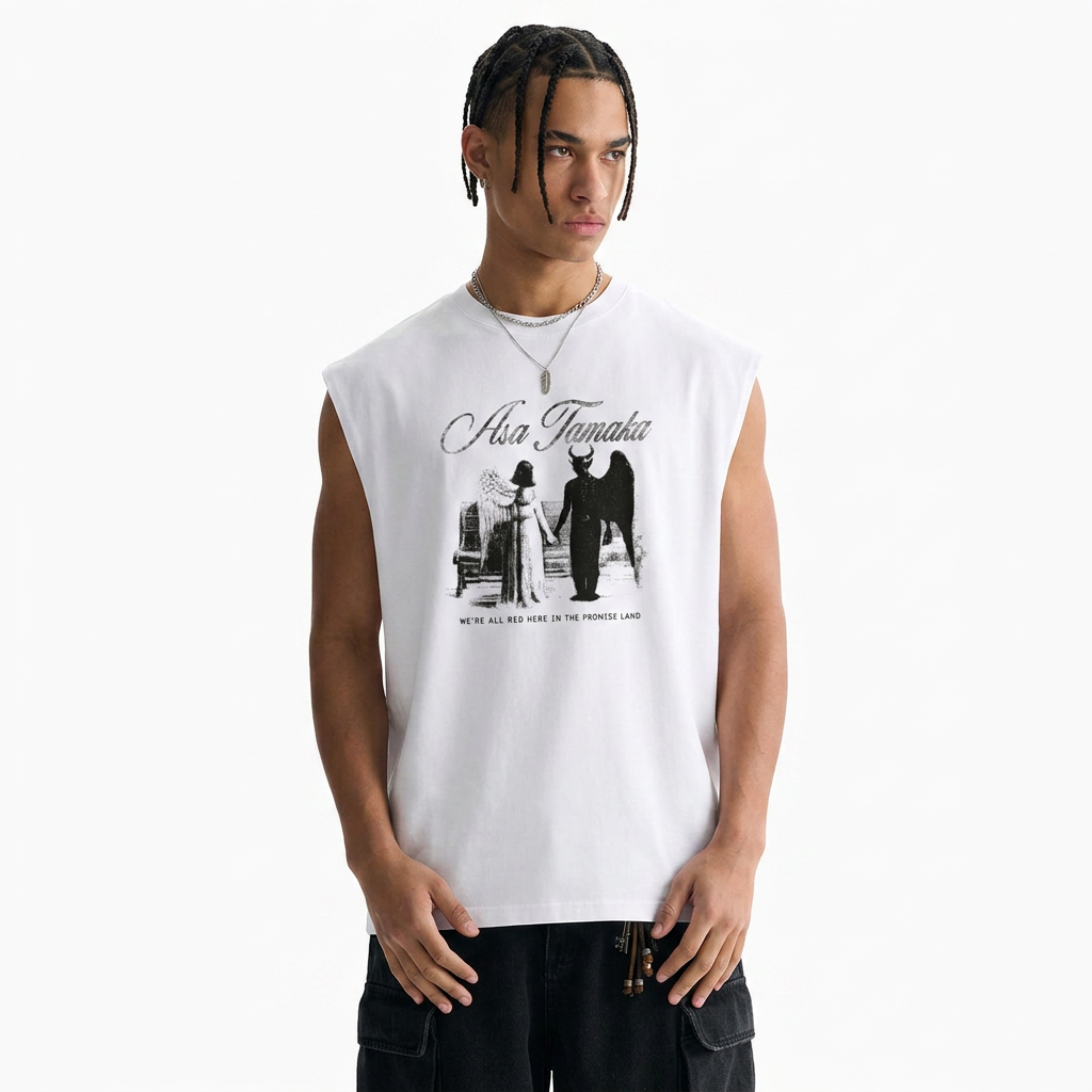 Raw Edge Tank Top - Devil & Angel